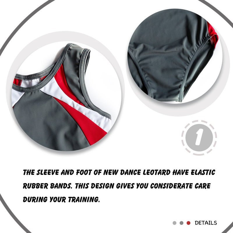 NEW DANCE Boy's Gymnastics Leotard Toddler Ballet Dance Practice Atheletic Competition Training Tank Gray,SC - Image 5